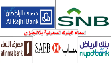 اسماء البنوك السعودية بالانجليزي